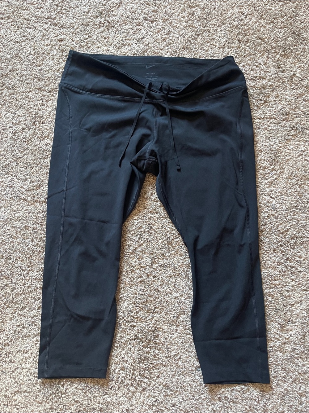Nike Black Dri-Fit Drawstring Performance Leggings